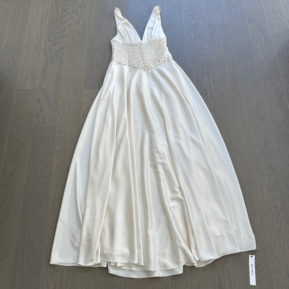 Reformation Arianwen Satin Gown Dress Wedding Bridal Fior Di Latte Sz 4 w/ tags - Picture 2 of 14